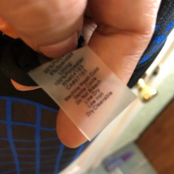 NWT Blue and Brown window pane short sleeve midi shift Dress size 10 Ellen Tracy - Picture 4 of 11